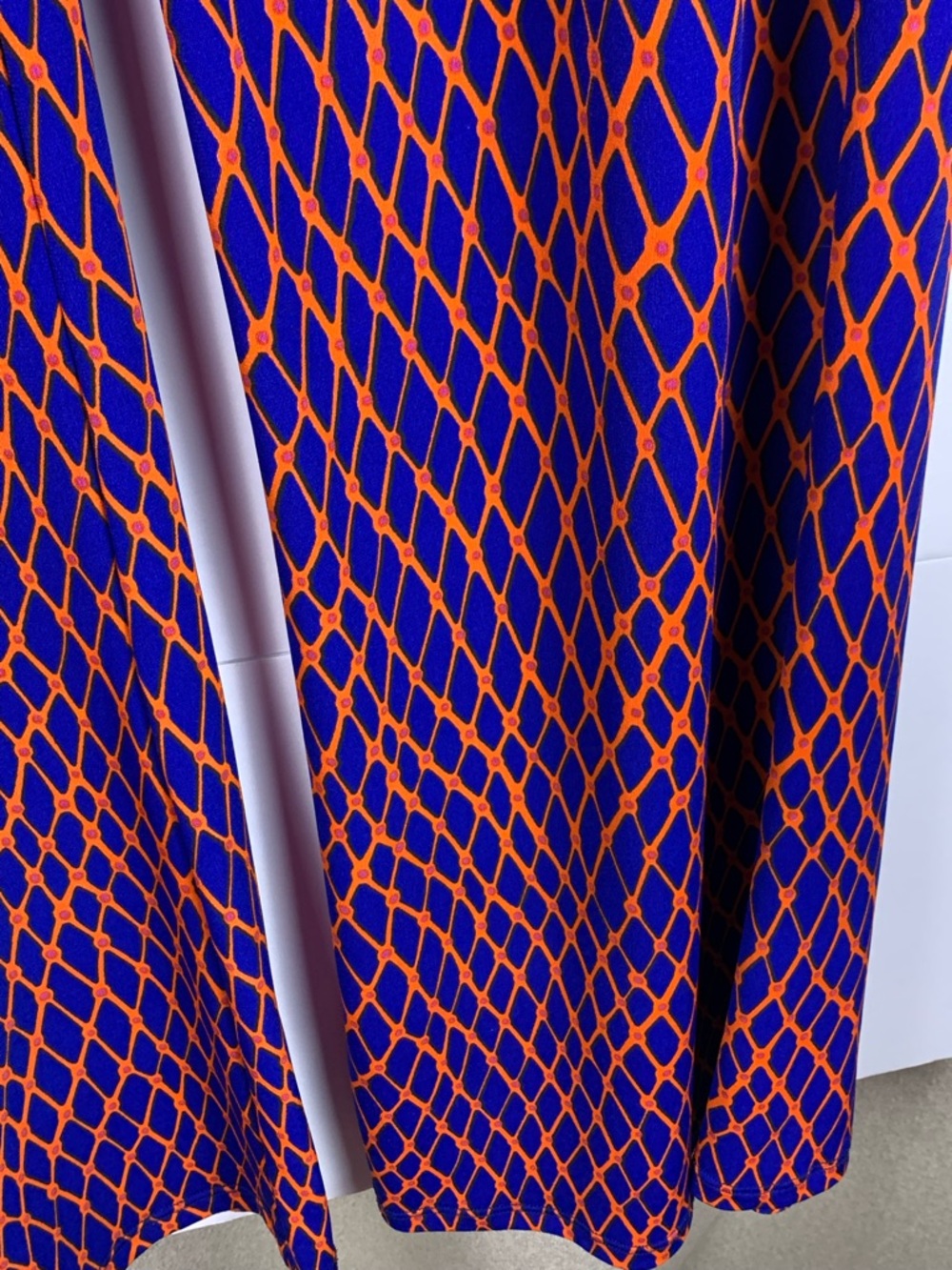 NICO LA Wide Leg Pants L Blue Orange Geometric Pull On Stretch Knit - Picture 7 of 15